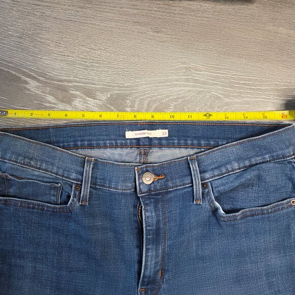 Women’s Levi’s Slimming Boot Cut Jeans – Dark Wash – Size 33x32 - Picture 12 of 13